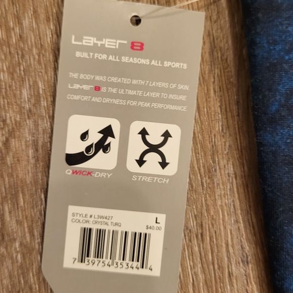 Layer 8 Performance Leggings Crystal Tourquois Size Large - Picture 6 of 7